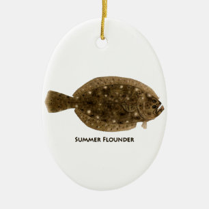 Summer Flounder Ceramic Tree Decoration