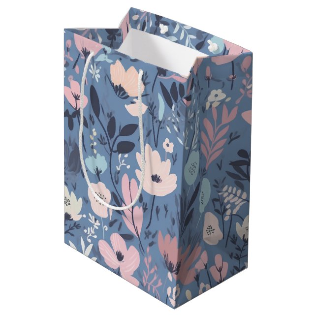 Summer Flower Abstract Medium Gift Bag (Back Angled)