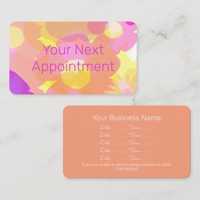 Summer Flower Appointment Card (Front/Back)