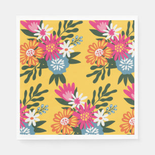 Summer Flower Bouquet on Gold Napkin