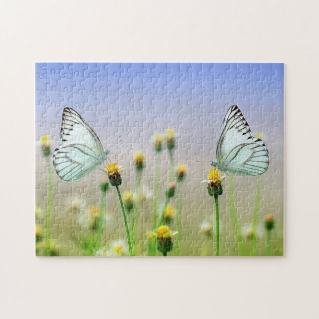 Summer Flower Butterfly Meadow Nature Floral Jigsaw Puzzle (Horizontal)