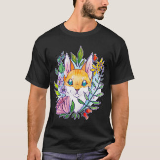 Summer Flower Cat T-Shirt