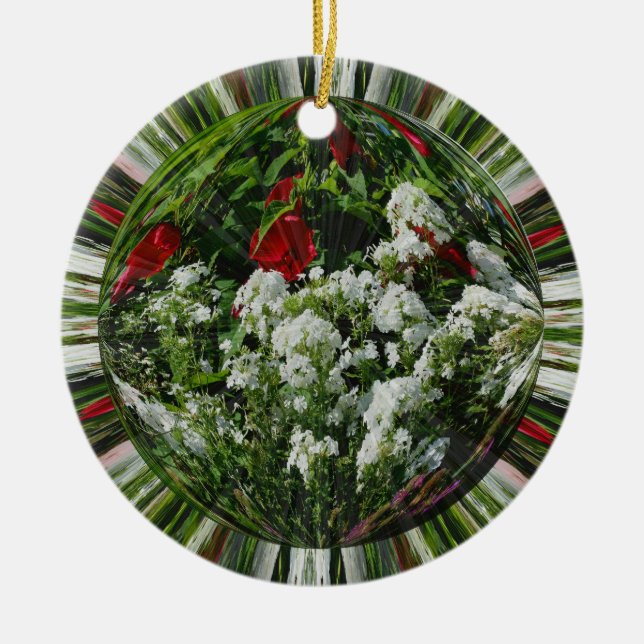 Summer Flower Garden Abstract Art Ornament (Front)