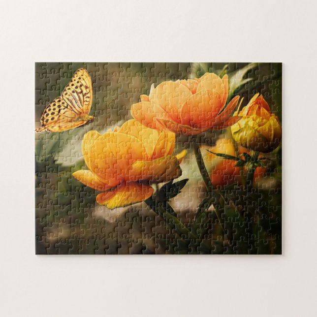 Summer Flower Garden and Butterfly Nature Jigsaw Puzzle (Horizontal)