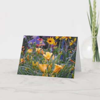 Summer flower garden fun colourful pretty photo card