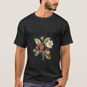 Summer Flower Strawberries Nature Lover Floral Wil T-Shirt