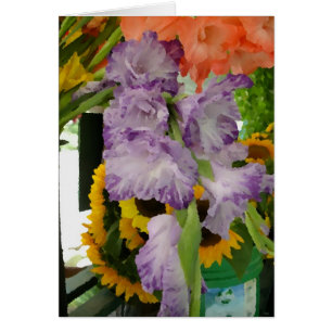 Summer flowers at farm stand