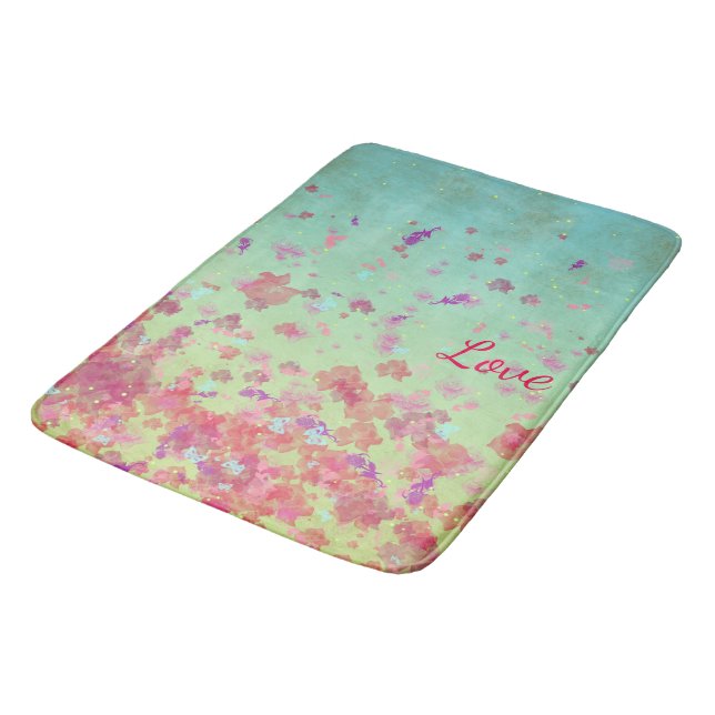 Summer Flowers Bath Mat (Angled)