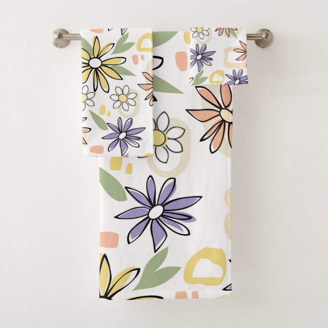 Summer Flowers  Bath Towel Set (Insitu)