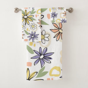 Summer Flowers  Bath Towel Set