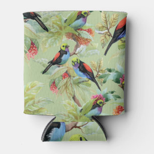 Summer Flowers Birds: Tropical Pattern Can Cooler