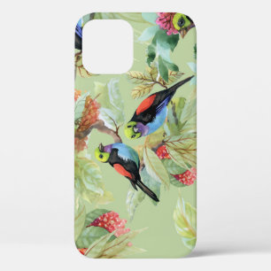 Summer Flowers Birds: Tropical Pattern iPhone 12 Case