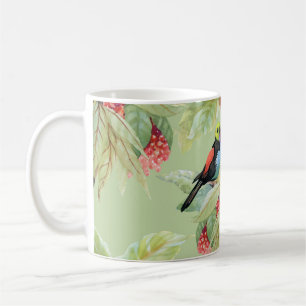 Summer Flowers Birds: Tropical Pattern Coffee Mug