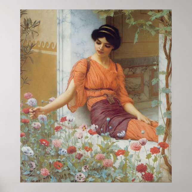 Summer Flowers by John William Godward Poster (Front)