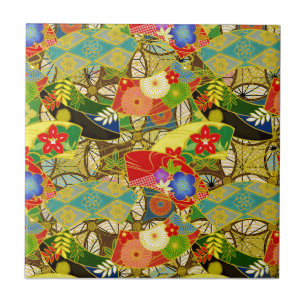 Summer Flowers Ceramic Tile
