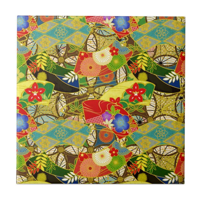 Summer Flowers Ceramic Tile (Front)