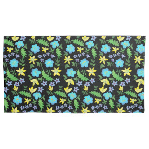 Summer flowers colourful pillowcase