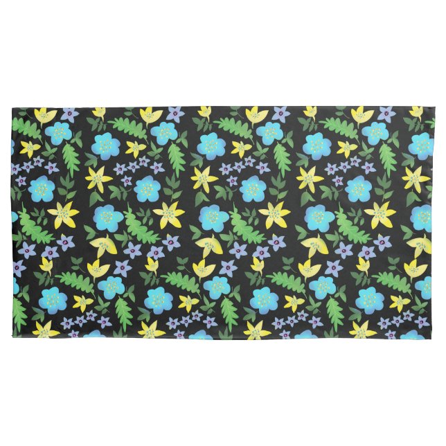 Summer flowers colourful pillowcase (Front-Left)