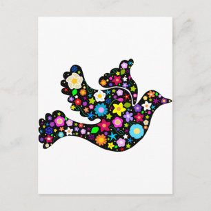 Summer Flowers Dove Postcard