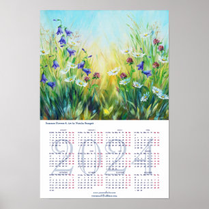 Summer Flowers   Fine Art Calendar 2024 Poster