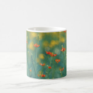 Summer Flowers (Floral Field) (Red Flowers) Coffee Mug