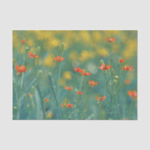 Summer Flowers (Floral Field) (Red Flowers) Tissue Paper
