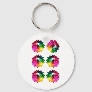 Summer flowers for Button Key Ring