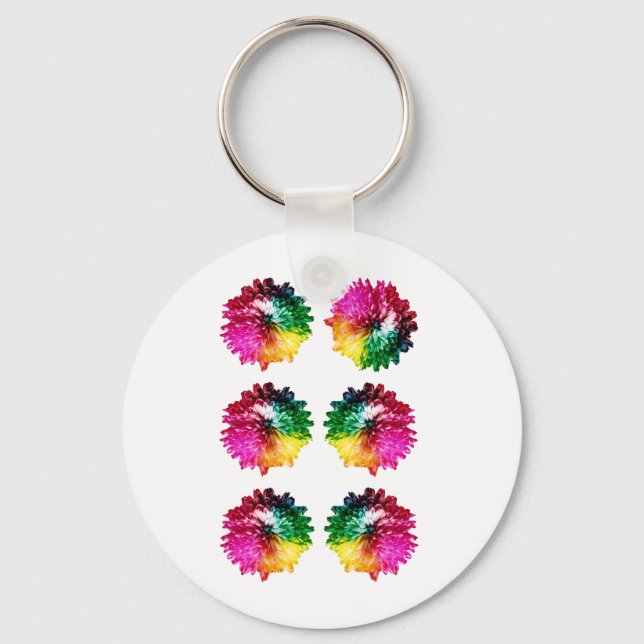 Summer flowers for Button Key Ring (Front)