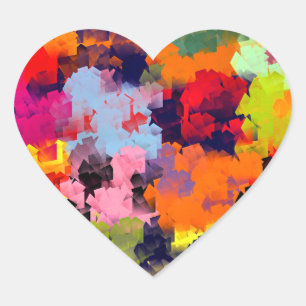 SUMMER FLOWERS HEART STICKER