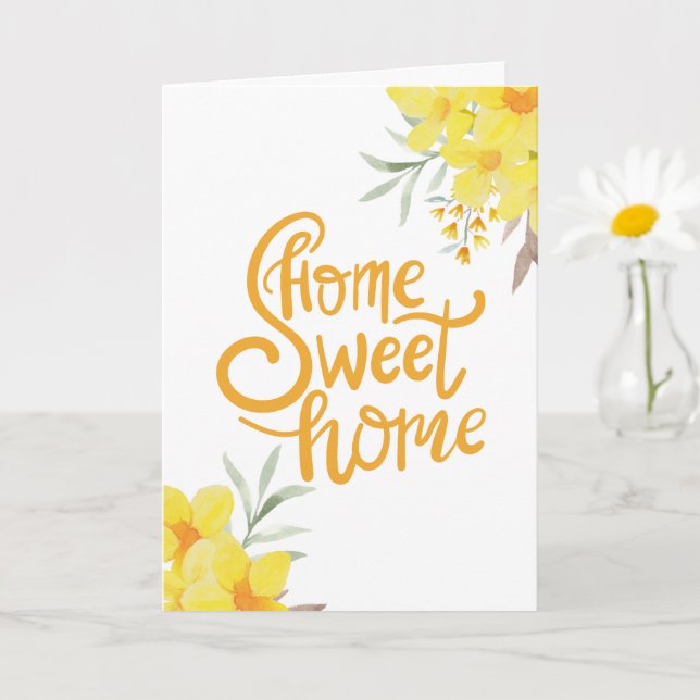 Summer Flowers Home Sweet Home Housewarming  Card (Small Plant)