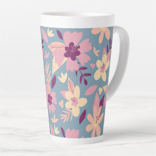 Summer flowers latte mug