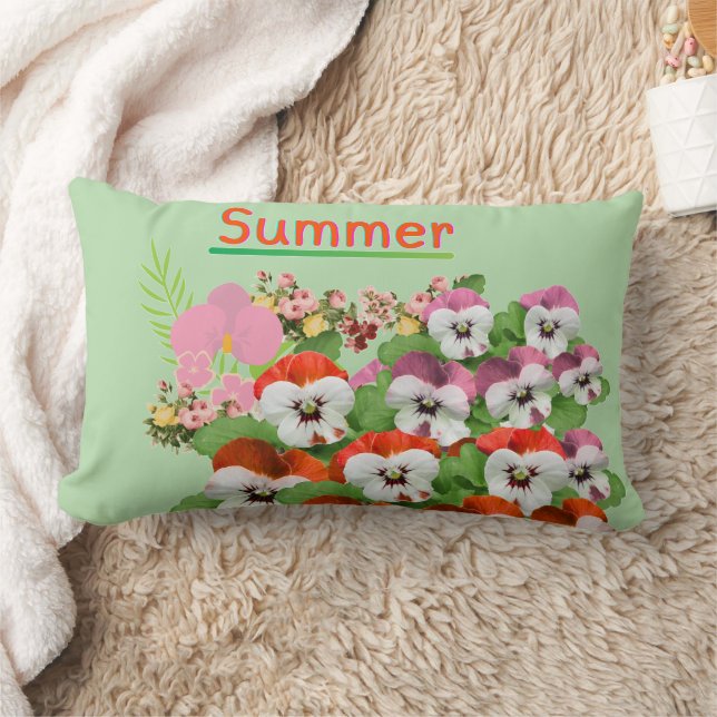 Summer flowers lumbar cushion (Blanket)
