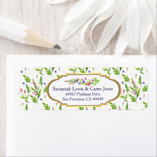 Summer Flowers Newlyweds Return Address Label