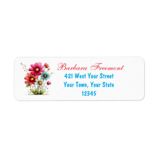Summer Flowers Return Address Label