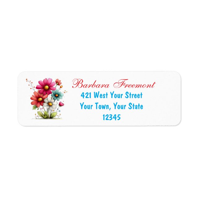 Summer Flowers  Return Address Label (Front)