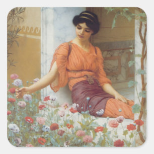 Summer Flowers Square Sticker