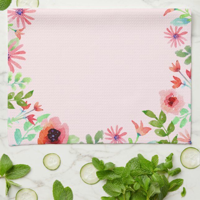 Summer Flowers Tea Towel (Folded)