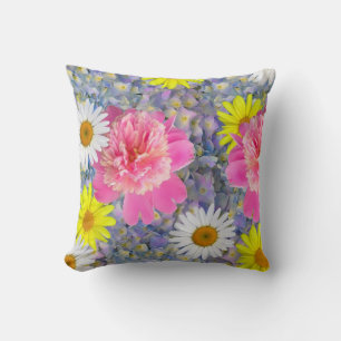 Summer Flowers Throw Pillow
