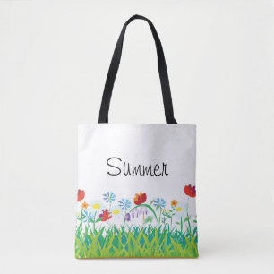 summer flowers tote bag