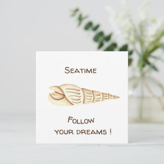 Summer Follow your dreams Shell Romantic Cute Invitation
