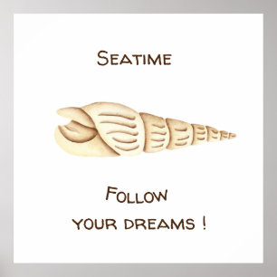 Summer Follow your dreams Shell Romantic Cute Pape Poster
