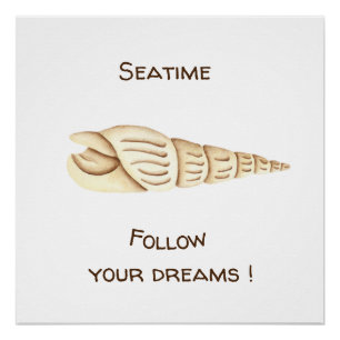 Summer Follow your dreams Shell Romantic Cute Poster