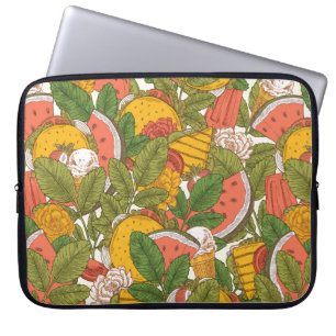 Summer food seamless pattern. Sanwiches,ice cream Laptop Sleeve