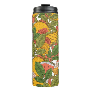 Summer food seamless pattern. Sanwiches,ice cream  Thermal Tumbler
