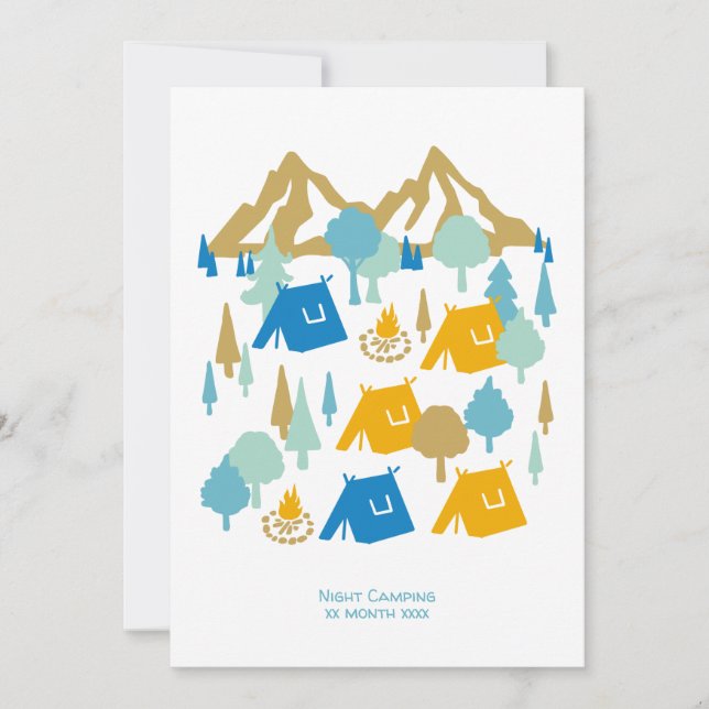 Summer Forest Camping V2 Holiday Card (Front)