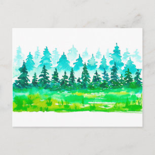 Summer forest landscape. postcard