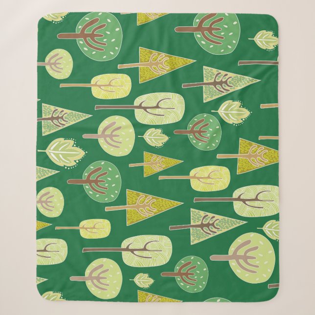 Summer Forest: Nature Inspired Design Sherpa Blanket (Front)