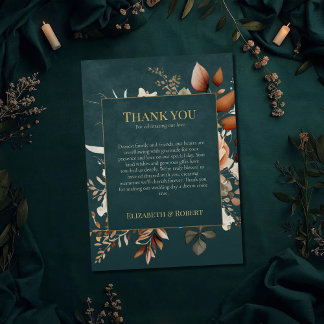 Summer Forest Witch Teal Thank You Card