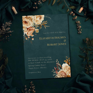 Summer Forest Witch Teal Wedding Invitation