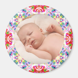 Summer Frame Baby Girl Grandparent’s Gift Photo Magnet
